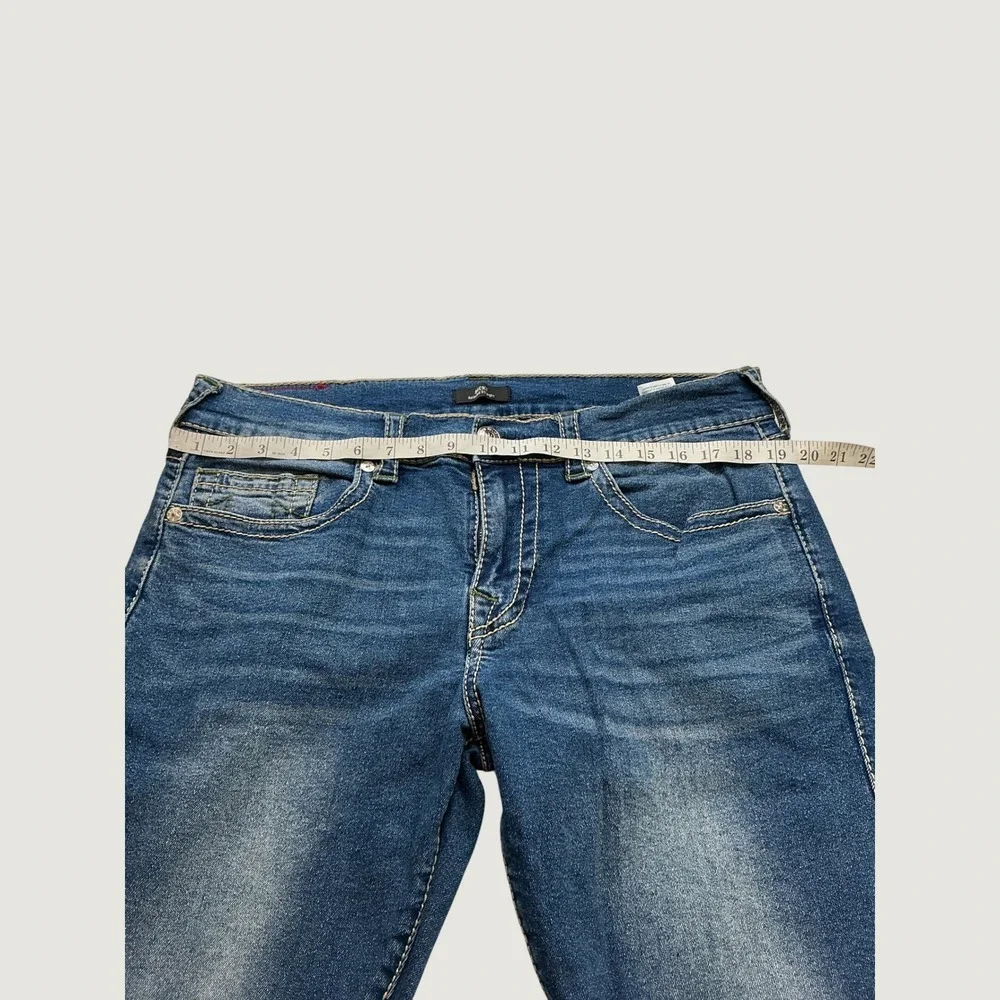 True Religion Ricky Relaxed Straight Medium Wash Blue Jeans Mens 36x33